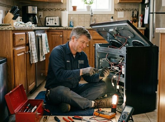Man_repairing_electric_stove_